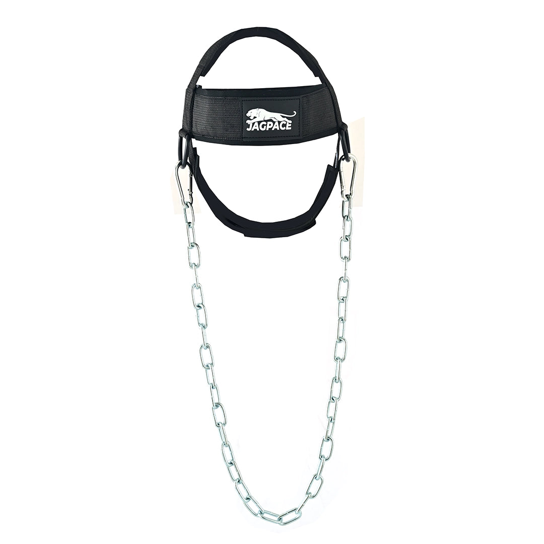 Neck Harness with Steel Chain Padded Neck Strength Trainer