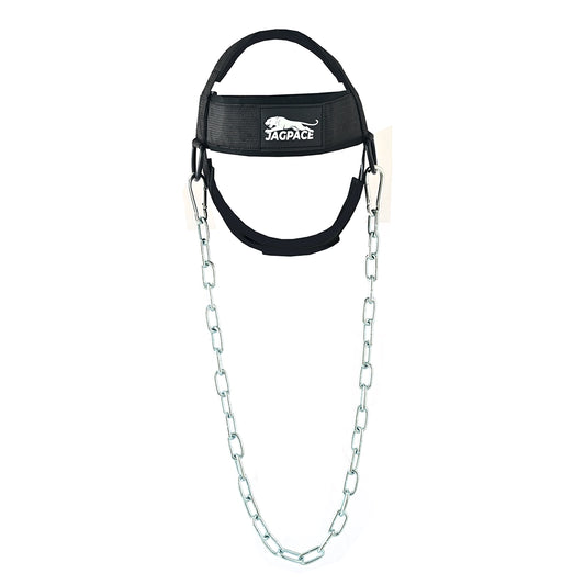 Neck Harness with Steel Chain Padded Neck Strength Trainer