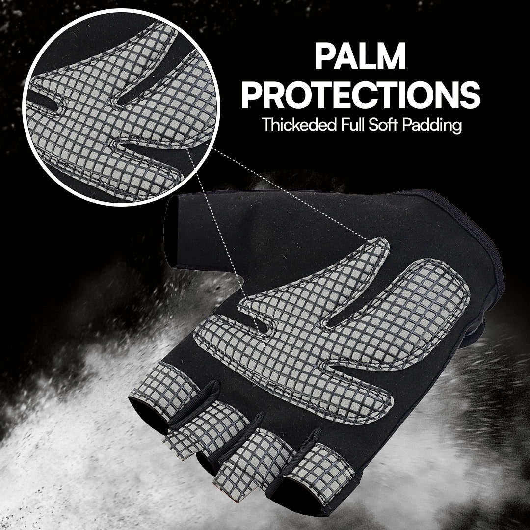 Half Finger Gym Gloves Foam Padded Non Slip Gloves for Training & Weightlifting