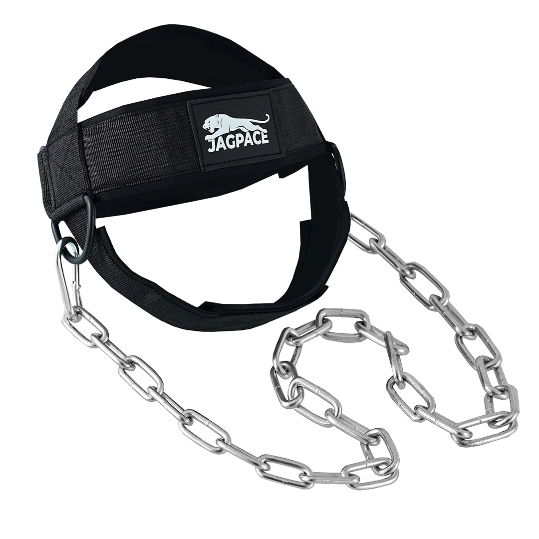 Neck Harness with Steel Chain Padded Neck Strength Trainer