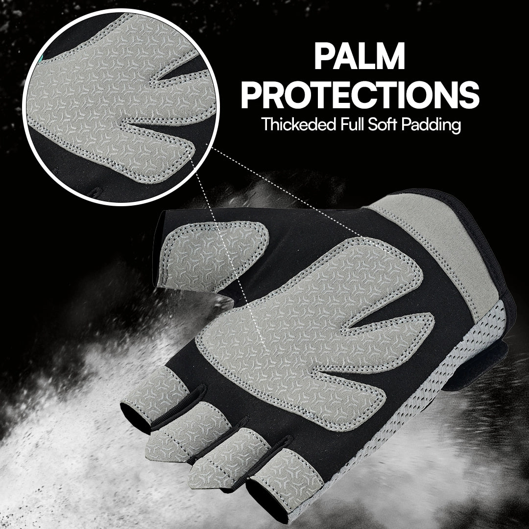 Half Finger Gym Gloves Foam Padded Non Slip Gloves for Training & Weightlifting