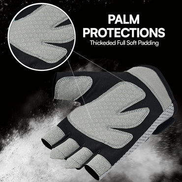 Half Finger Gym Gloves Foam Padded Non Slip Gloves for Training & Weightlifting