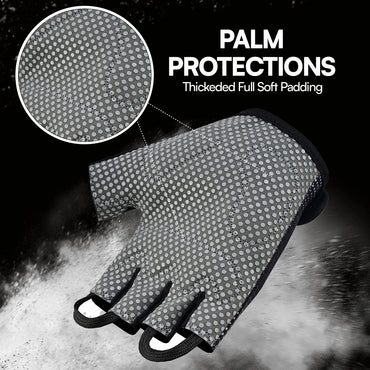 Half Finger Gym Gloves Foam Padded Anti Slip Grip for Weightlifting Fitness & Cycling