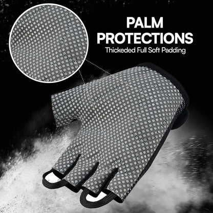 Half Finger Gym Gloves Foam Padded Anti Slip Grip for Weightlifting Fitness & Cycling