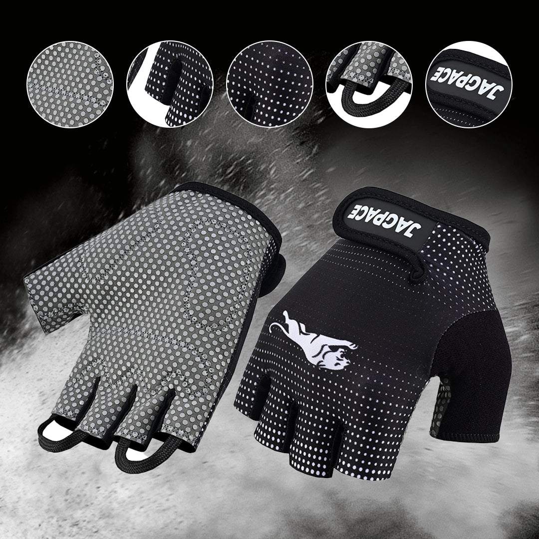 Half Finger Gym Gloves Foam Padded Anti Slip Grip for Weightlifting Fitness & Cycling