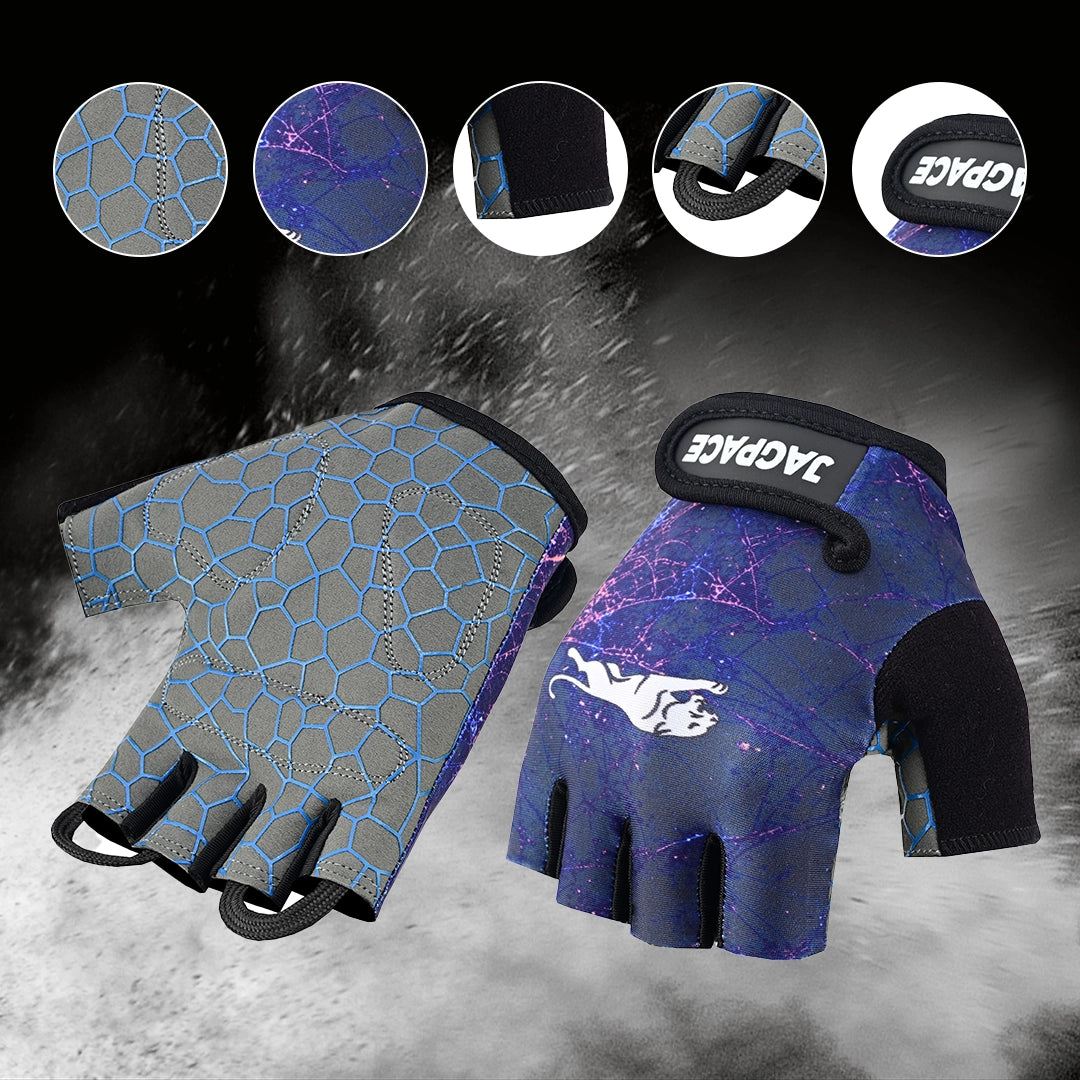 Half Finger Workout Gloves Foam-Padded Non Slip Gym & Cycling Gloves