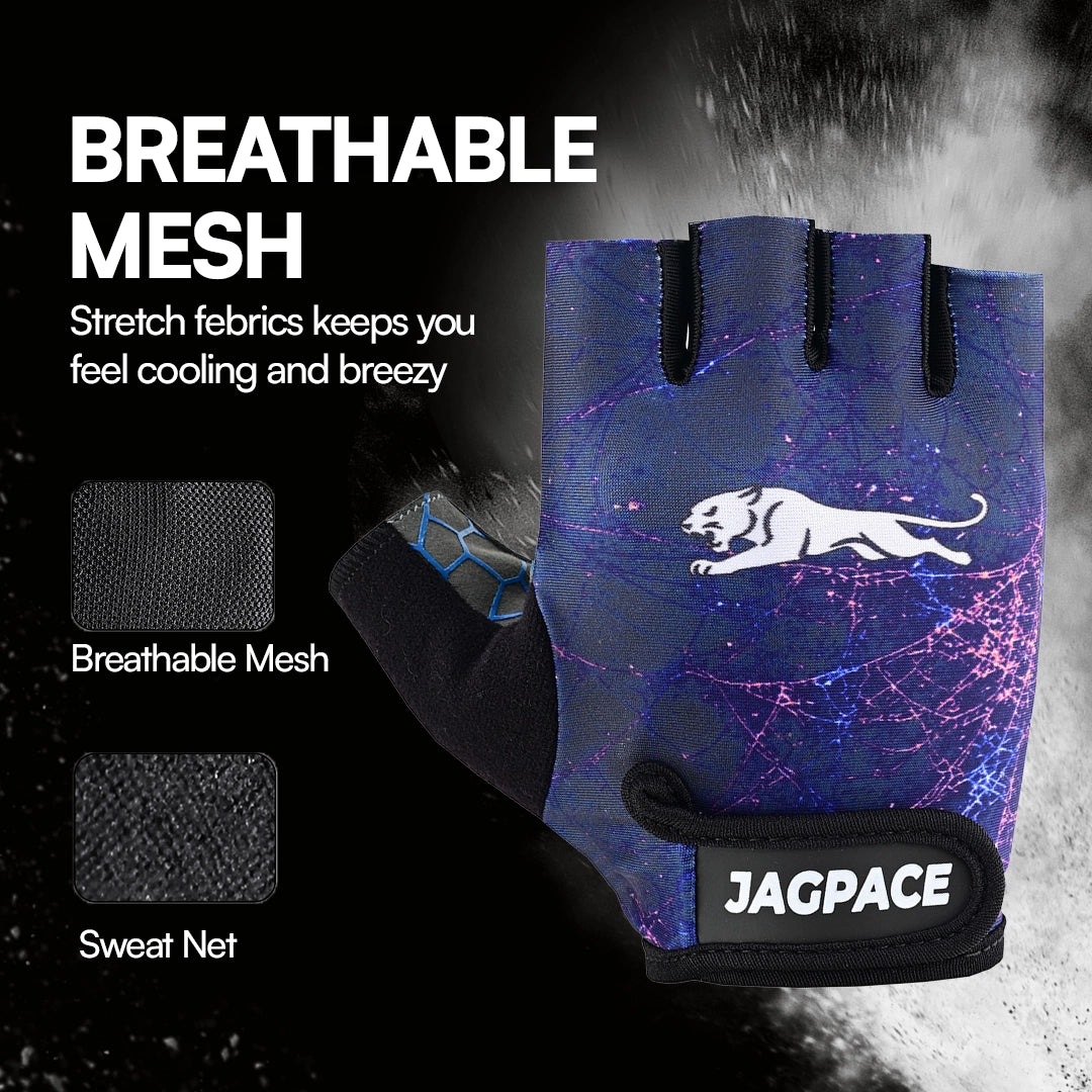 Half Finger Workout Gloves Foam-Padded Non Slip Gym & Cycling Gloves