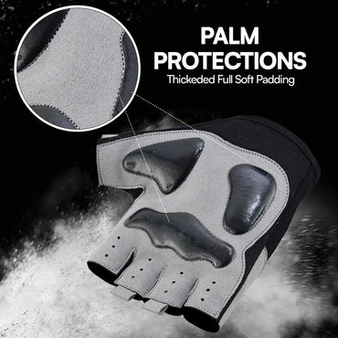 Half Finger Cycling & Gym Gloves Foam Padded Non Slip Breathable Gloves