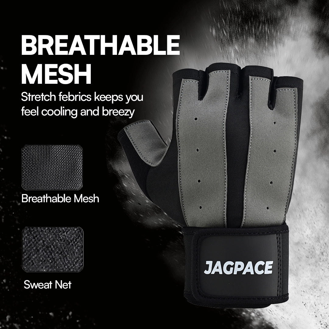 Gym & Weightlifting Gloves Half Finger Padded Non Slip Gloves with Wrist Support