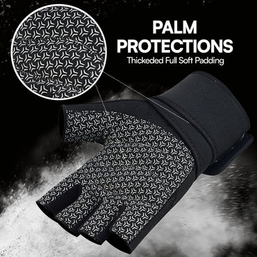 Premium Fitness Gloves Padded Grip Anti-Slip Palm Adjustable Wrist Support