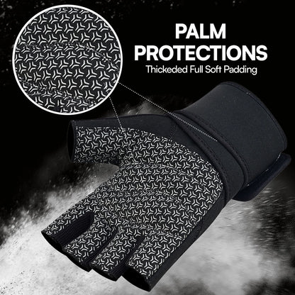 Premium Fitness Gloves Padded Grip Anti-Slip Palm Adjustable Wrist Support