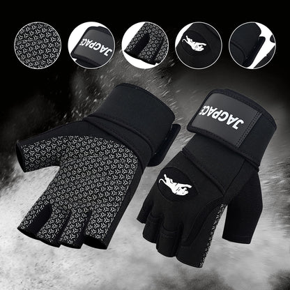 Premium Fitness Gloves Padded Grip Anti-Slip Palm Adjustable Wrist Support