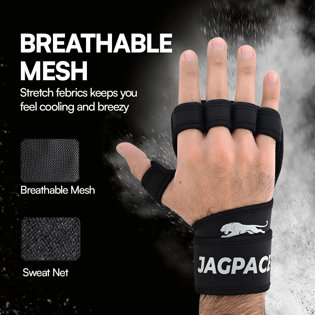 Performance Gym Gloves Fingerless, Padded Grip with Adjustable Wrist Strap