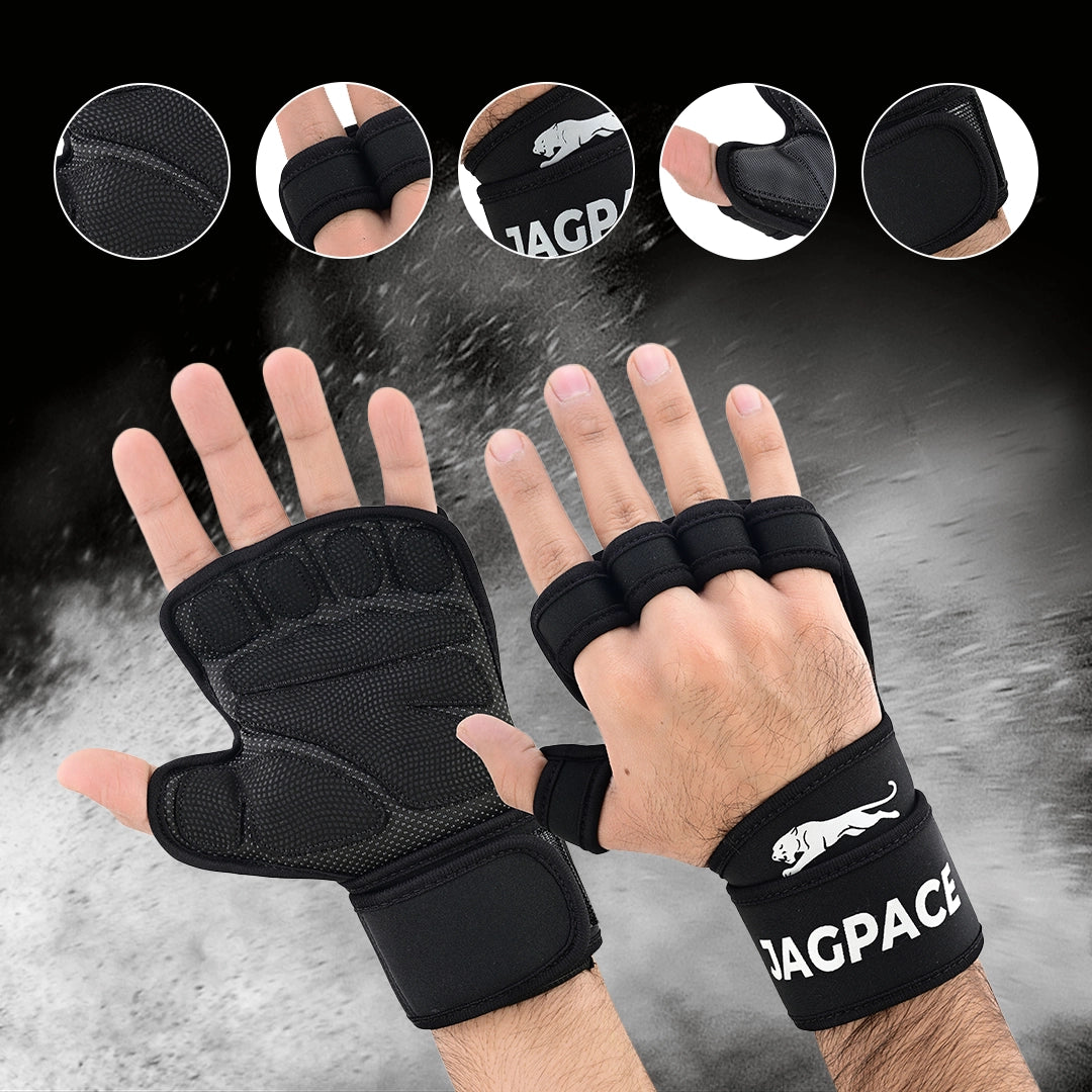 Premium Fitness Gloves Fingerless, Anti-Slip Padded Palm with Adjustable Wrist Support