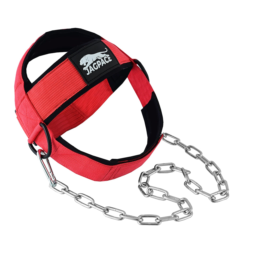 Neck Harness with Steel Chain Padded Neck Strength Trainer