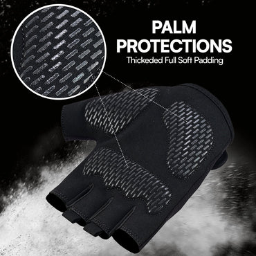 Half Finger Workout Gloves Foam Padded Non Slip Gym & Cycling Gloves