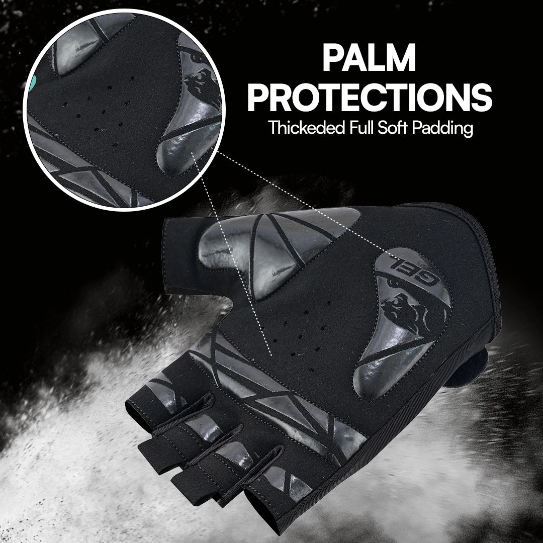 Gel Padded Half Finger Gloves Non-Slip Breathable Gym & Cycling Gloves