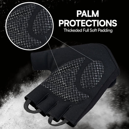 Half Finger Gym Gloves Foam-Padded Anti Slip Gloves for Training & Weightlifting