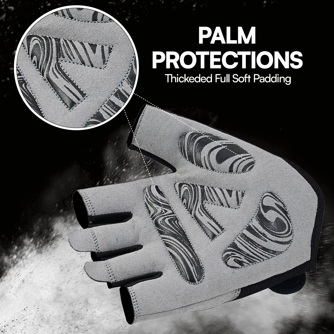 Half Finger Fitness Gloves Foam-Padded Non Slip Gym & Training Gloves