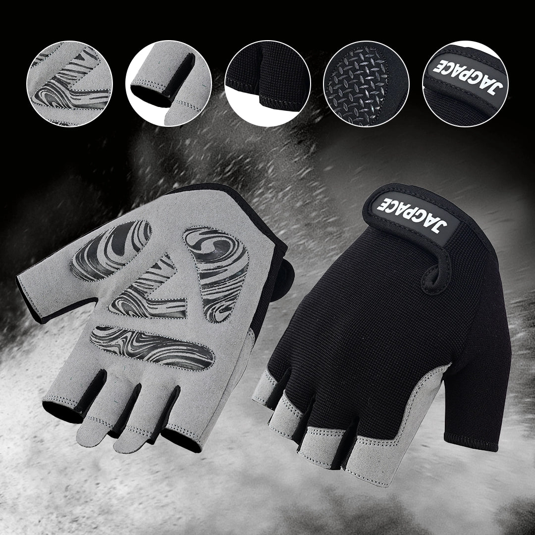 Half Finger Fitness Gloves Foam-Padded Non Slip Gym & Training Gloves