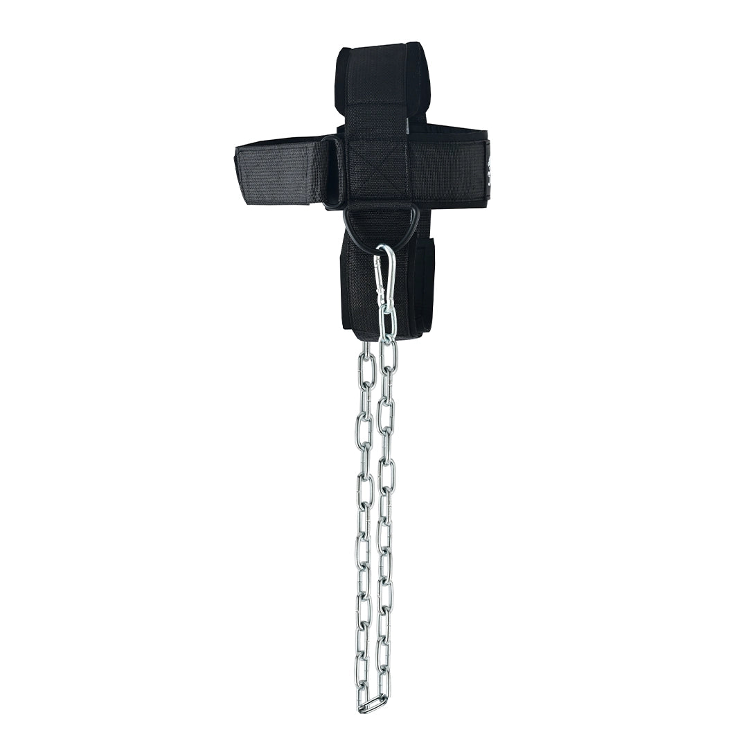 Neck Harness with Steel Chain Padded Neck Strength Trainer