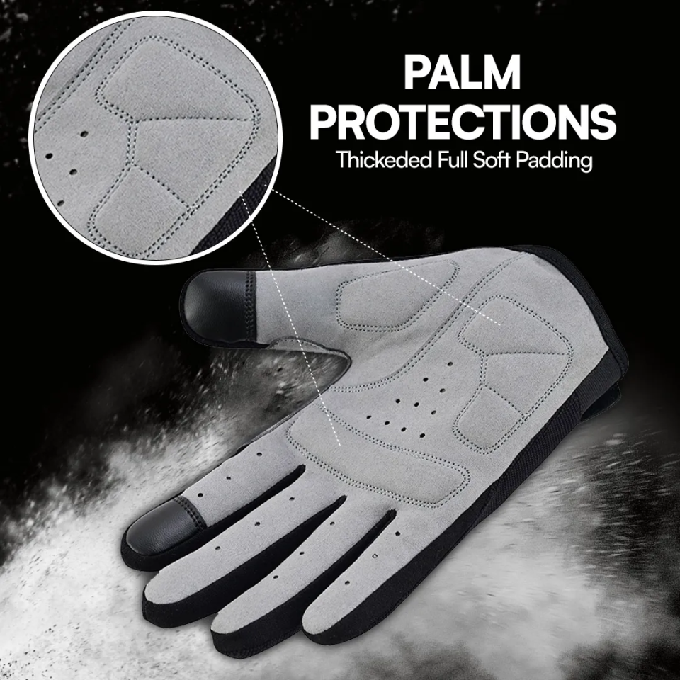Full Finger Cycling Gloves Padded, Anti Slip & Breathable for MTB, Road & Gym