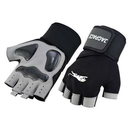 Professional Half Finger Gym Gloves with Anti Slip Padded Palm & Adjustable Wrist Strap