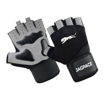 Professional Half Finger Gym Gloves with Anti Slip Padded Palm & Adjustable Wrist Strap