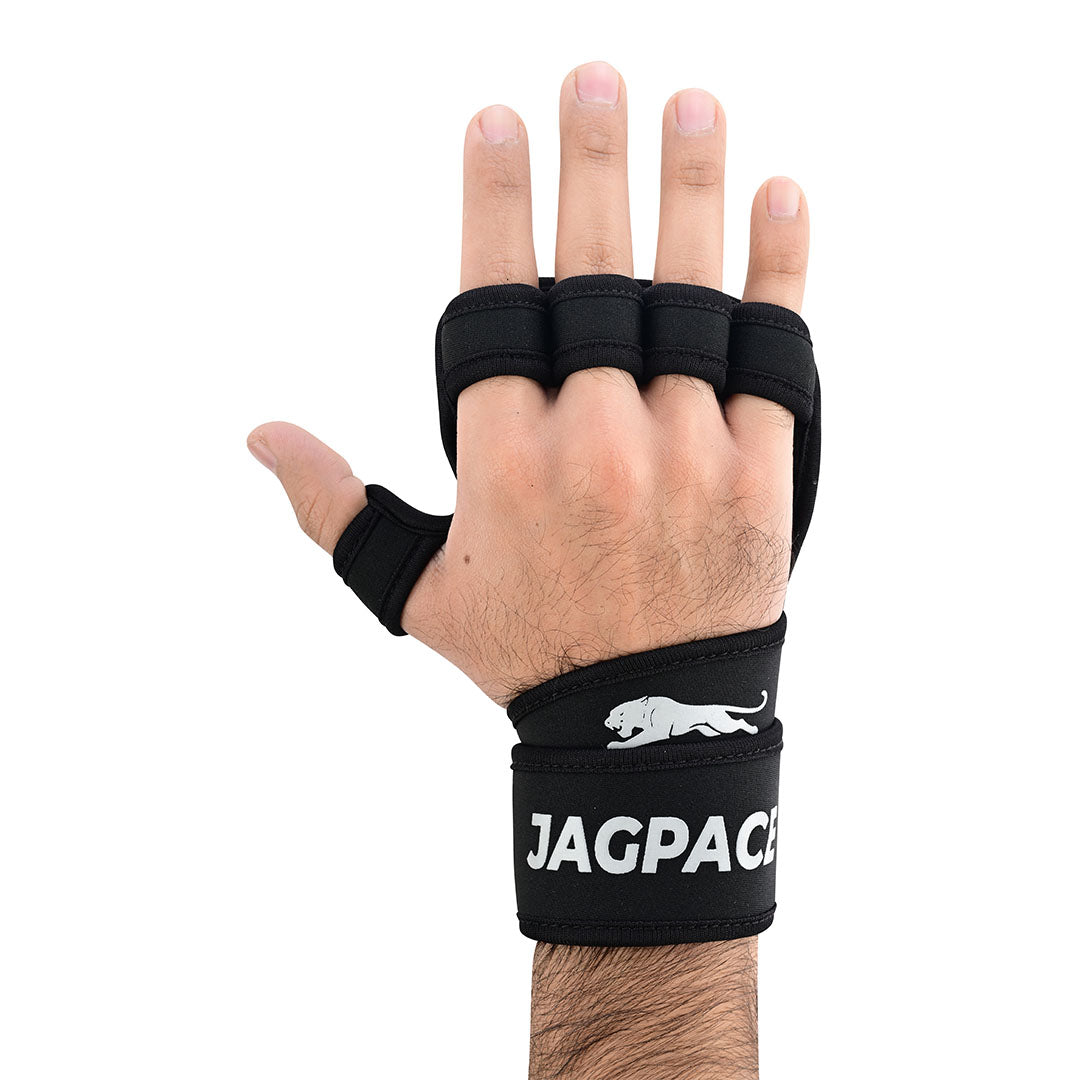 Performance Gym Gloves Fingerless, Padded Grip with Adjustable Wrist Strap