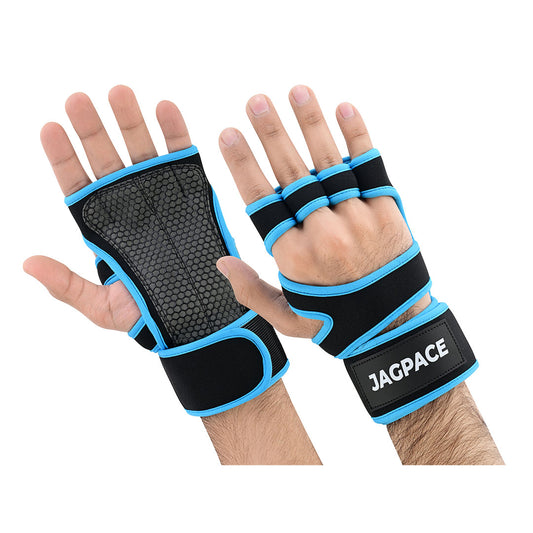 Weightlifting Grip Pads Anti-Slip Gym Gloves with Adjustable Wrist Strap