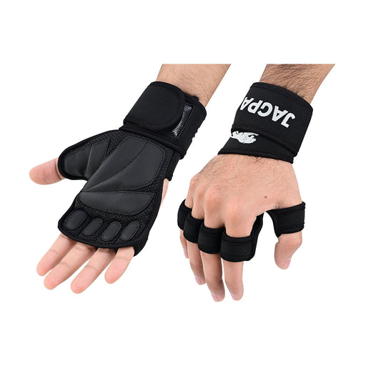 Performance Gym Gloves Fingerless, Padded Grip with Adjustable Wrist Strap