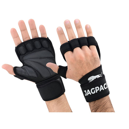Performance Gym Gloves Fingerless, Padded Grip with Adjustable Wrist Strap