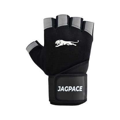 Professional Half Finger Gym Gloves with Anti Slip Padded Palm & Adjustable Wrist Strap