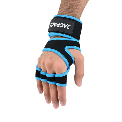 Weightlifting Grip Pads Anti-Slip Gym Gloves with Adjustable Wrist Strap