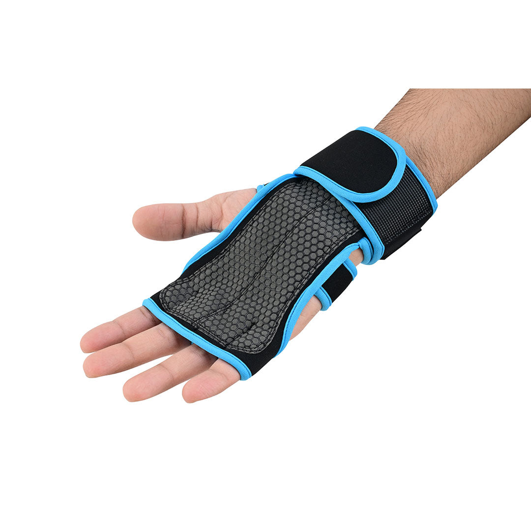 Weightlifting Grip Pads Anti-Slip Gym Gloves with Adjustable Wrist Strap