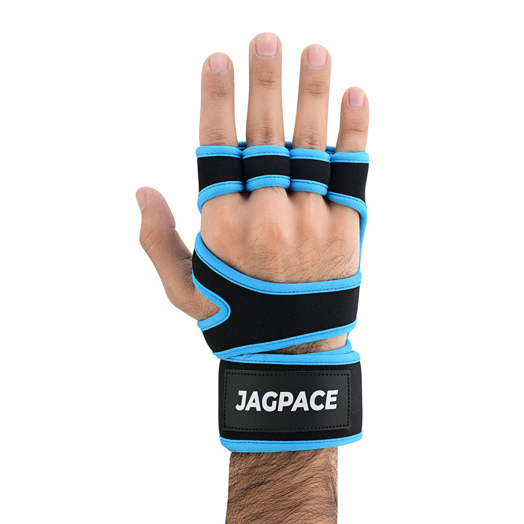 Weightlifting Grip Pads Anti-Slip Gym Gloves with Adjustable Wrist Strap