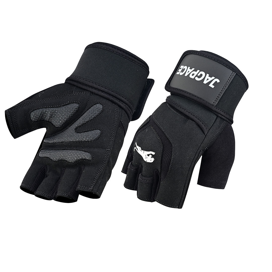 Professional Workout Gloves Half Finger Secure Padded Palm & Adjustable Wrist Support